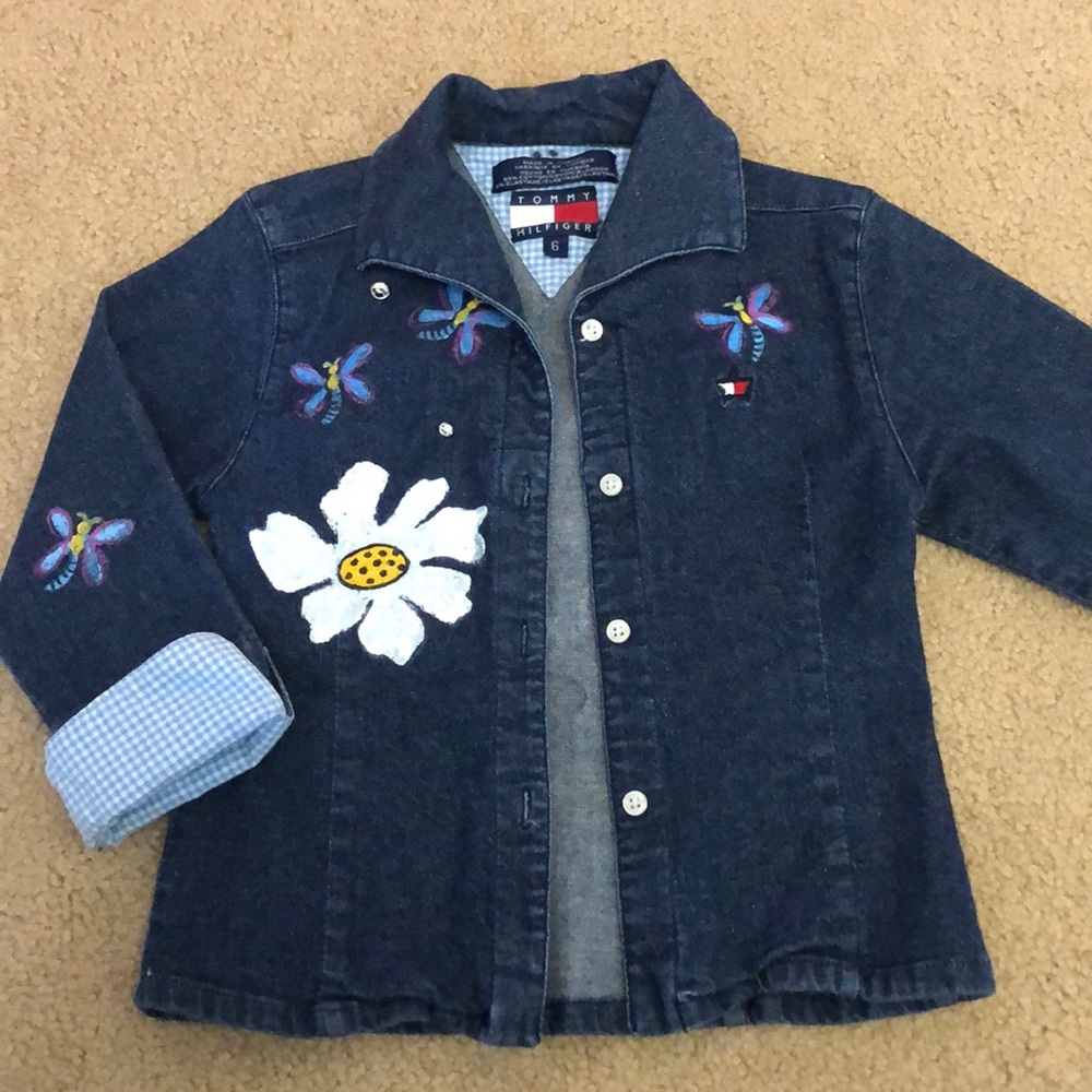 Hand painted kids Tommy Hilfiger jean jacket